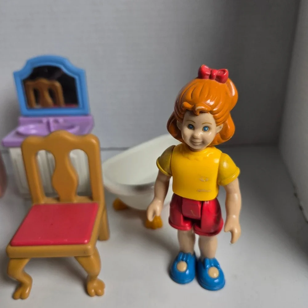 Little Tikes Grand Mansion Dollhouse Furniture Lot of 7 Pieces With Doll Vintage